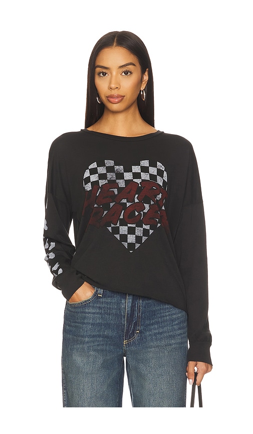 Lauren Moshi Luella Long Sleeve Drop Shoulder Tee In Black