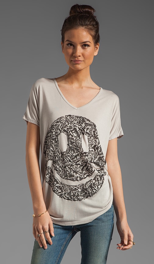 April Gun Happy Face Oversized Tee