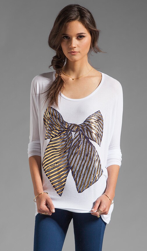 Tylie Foil Bow Draped Tee