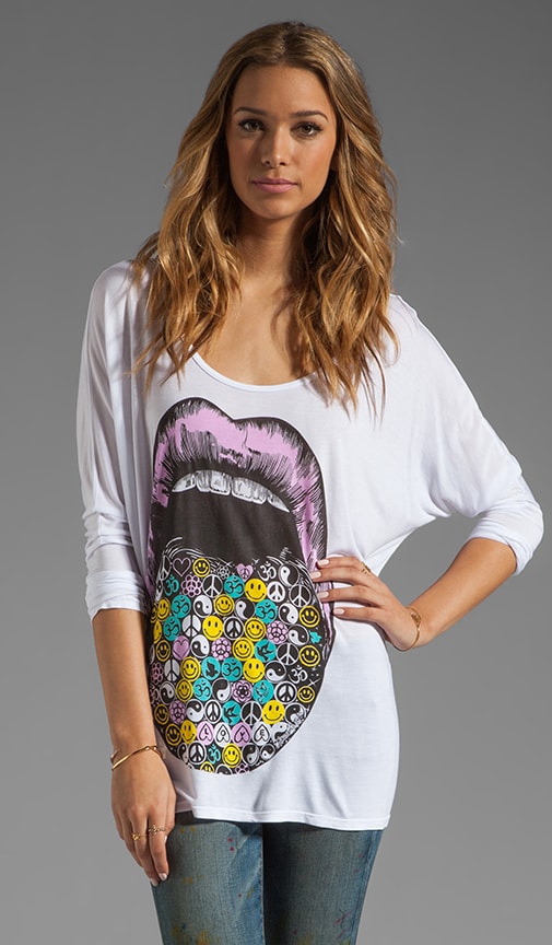 Ruby Color Hippie Lips Oversized Tee