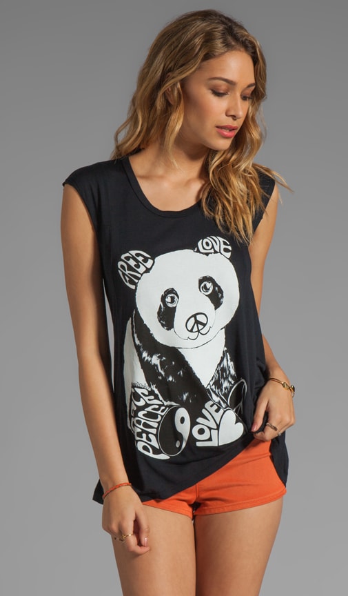 Lauren Moshi Tess 2 Color Luv Panda Tee - Black | REVOLVE