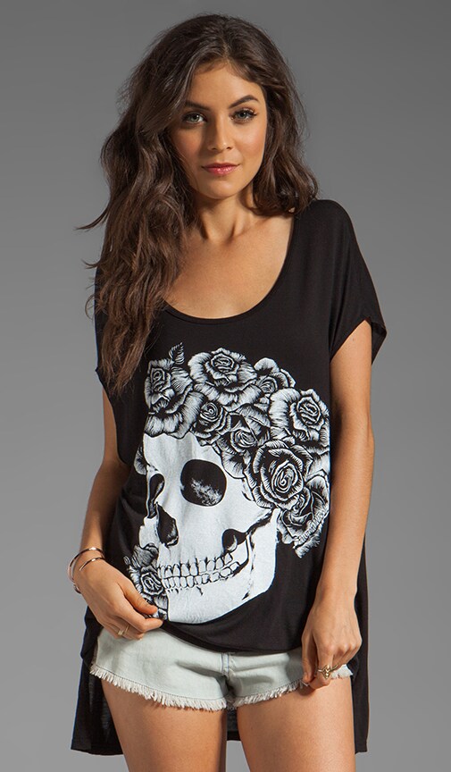 Brenda Skull with Rose Oversized Tee