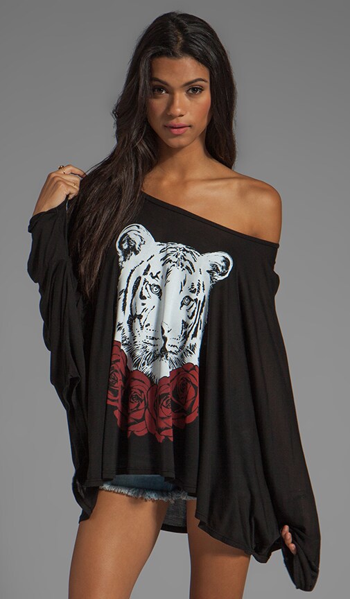 Angel Red Rose Tiger Cape Tee