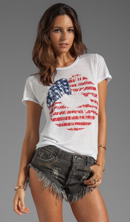 Edda Color Flag Lip Vintage Tee