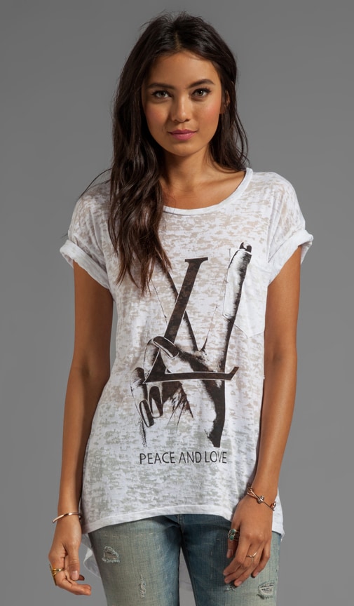 Debbie Peace & Love Boyfriend Pocket Tee