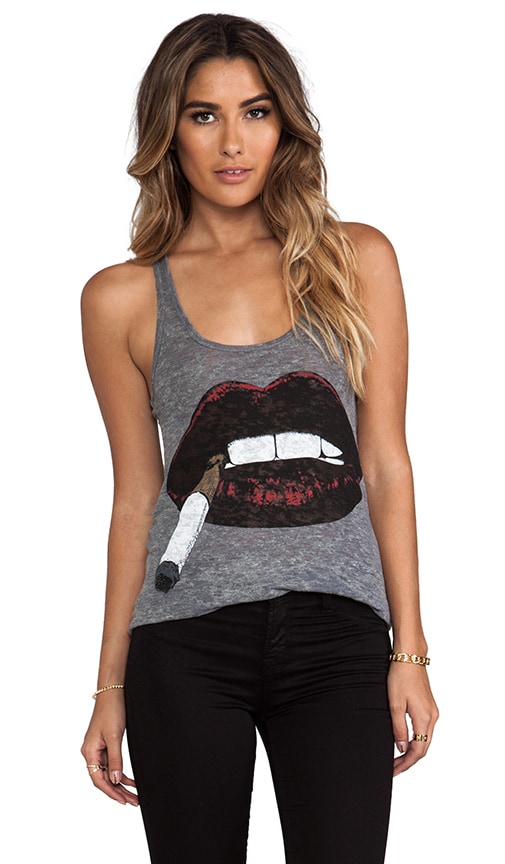 Nancy Color Cig Lip Racerback Tank