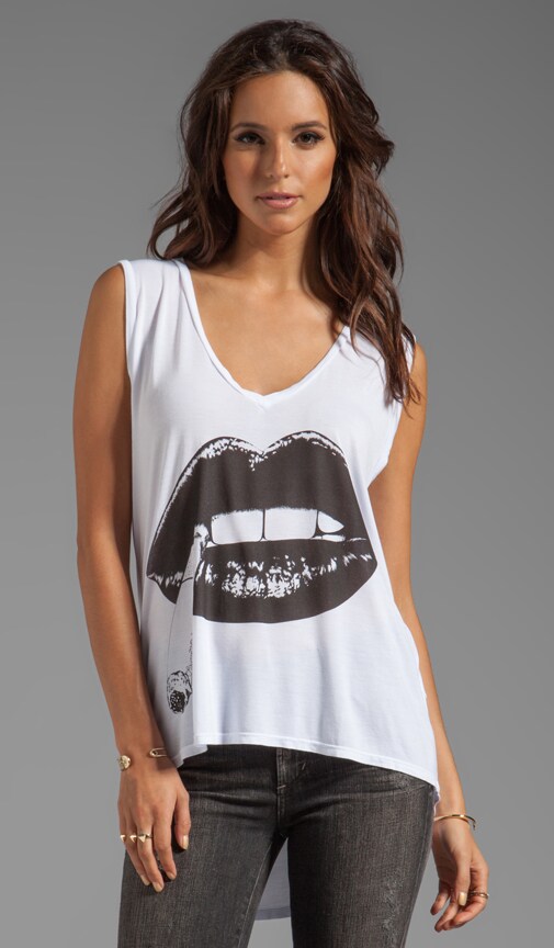Dana Cig Lip Asymmetrical Sleeveless V-Neck