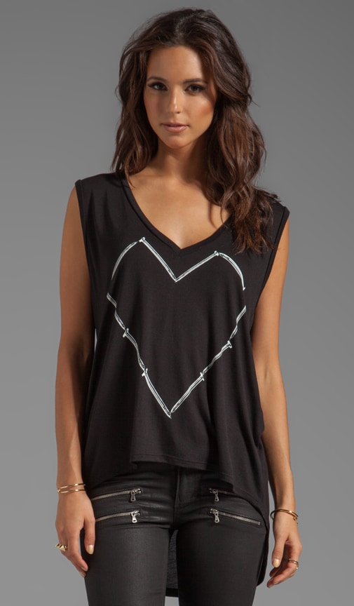 Dana Nail Heart Asymmetrical Sleeveless V-Neck