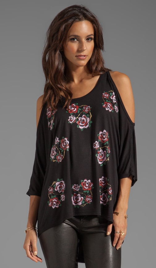 Macy Mini Color Rose Oversized Open Shoulder Top