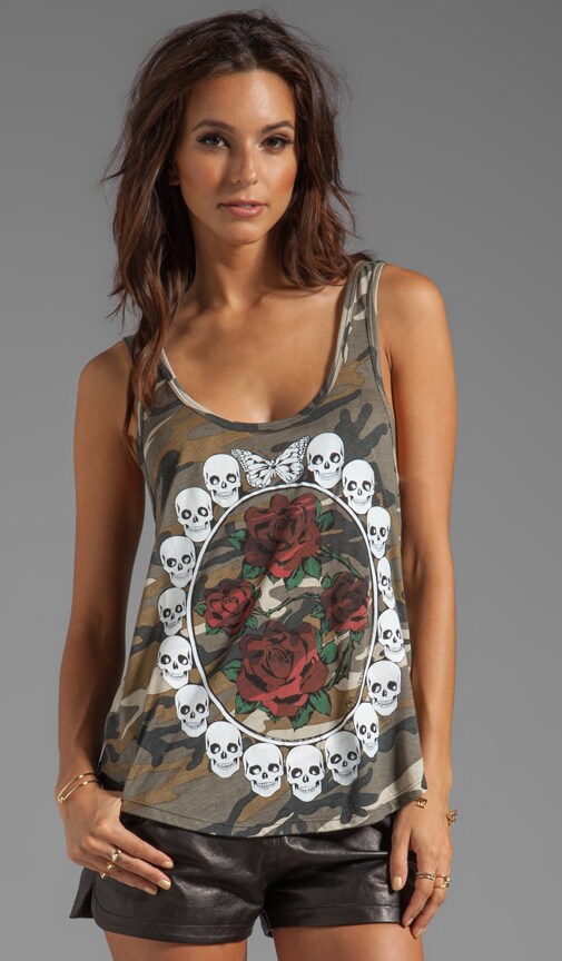 Charlot Color Skull Pendant Scoop Tank