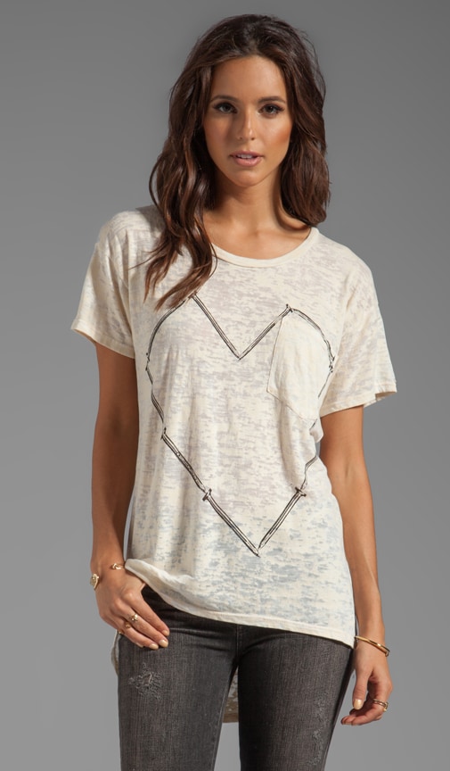 Debbie Large Nail Heart Boyfriend Pocket Tee