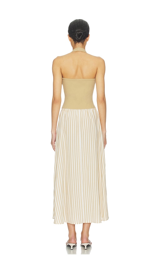  Lna Neckholder-kleid Hart In Tan,white. Größe S. Also In Xs, M, L, Xl. 