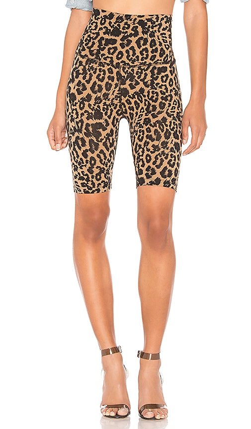 LNA Clothing Leopard Print Bike Short