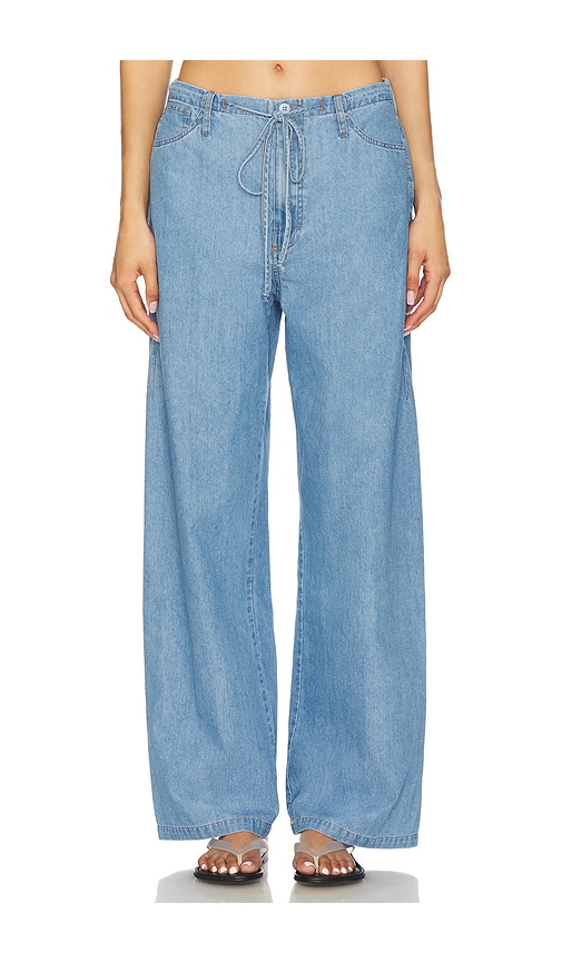Gia Tie Waist Pant in Blue. - size XS (also in L, M, S)