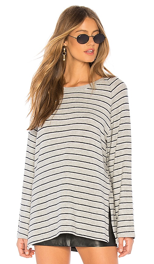 LNA Spell Sweater in Heather Grey Stripe | REVOLVE