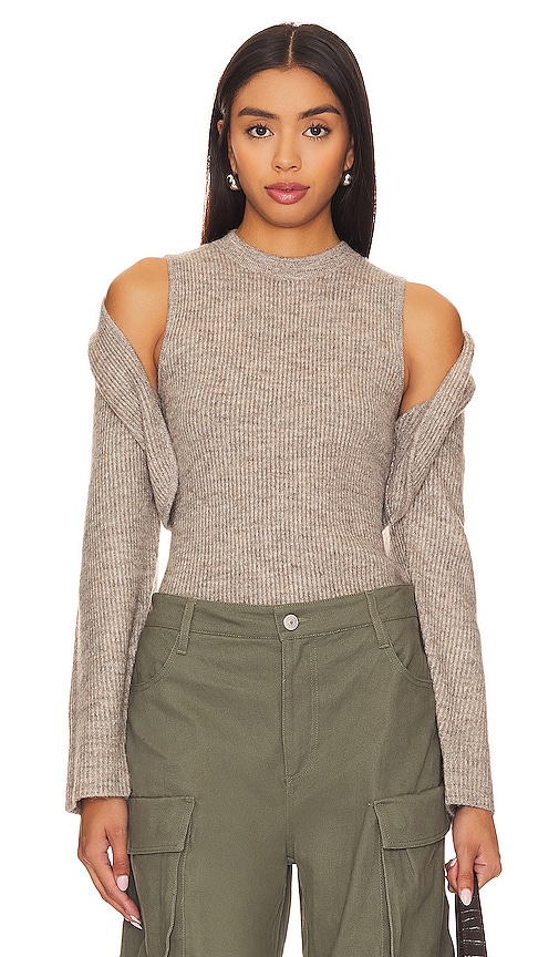 LNA Ultra Shrug Set in Flax Grey
