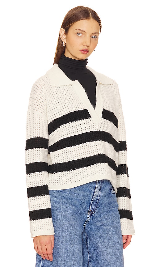 Shop Lna Ari Stripe Sweater In Ivory