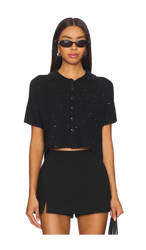 Shop Lna Delfina Sparkle Sweater Top In Black