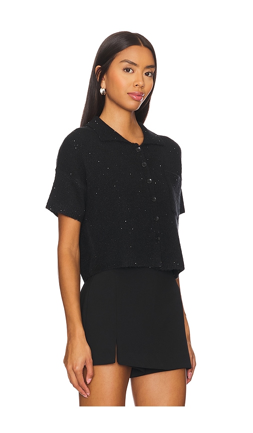 Shop Lna Delfina Sparkle Sweater Top In Black