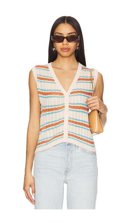 Lou Sleeveless Cardigan in Beige. - size XS (also in L, M, S, XL)