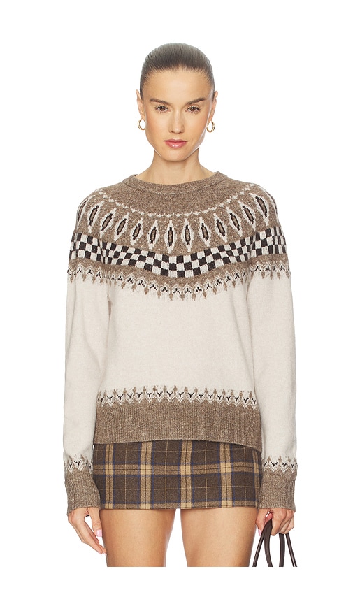 Lna Tali Fair Isle Sweater. - In Animal Print