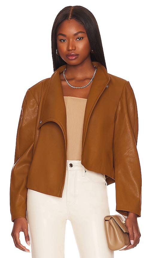 LNA Solo Faux Leather Jacket in Toffee | REVOLVE
