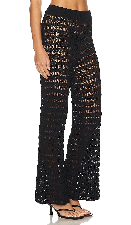 Shop Lna Bianca Crochet Pant In Black