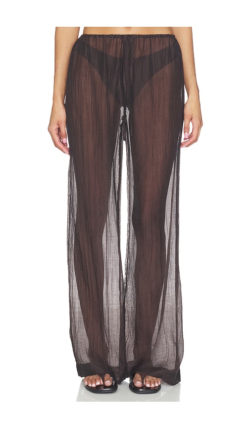 LNA PANTALON TRANSPARENT VELMA en Chocolate. Taille XS. Also en S, M, L, XL.