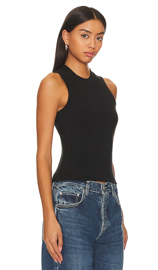 Shop Lna Brushed Rib Double Layer Tank In Black