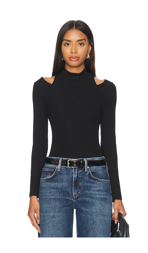 Shop Lna Vivian Ribbed Top In Black