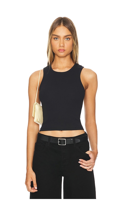 Shop Lna Maya Cotton Rib Tank In Black