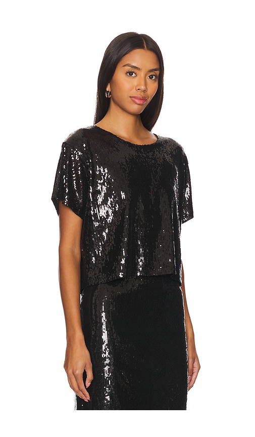 Shop Lna Zosia Sequin T Shirt In Black