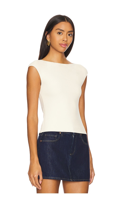 Perle Ribbed Top in Ivory. - size XL (also in L)