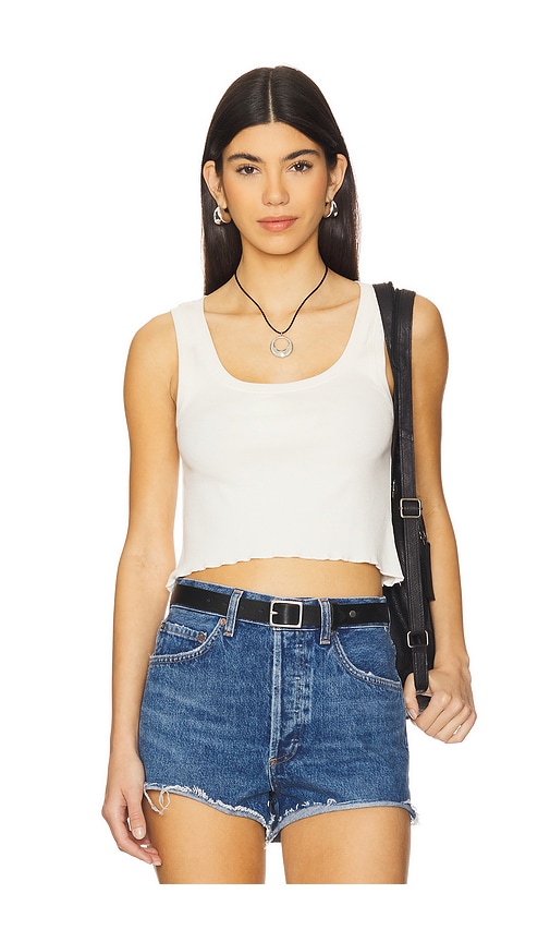 Ravi Ribbed Tank in White. - size XS (also in L, M, S, XL)