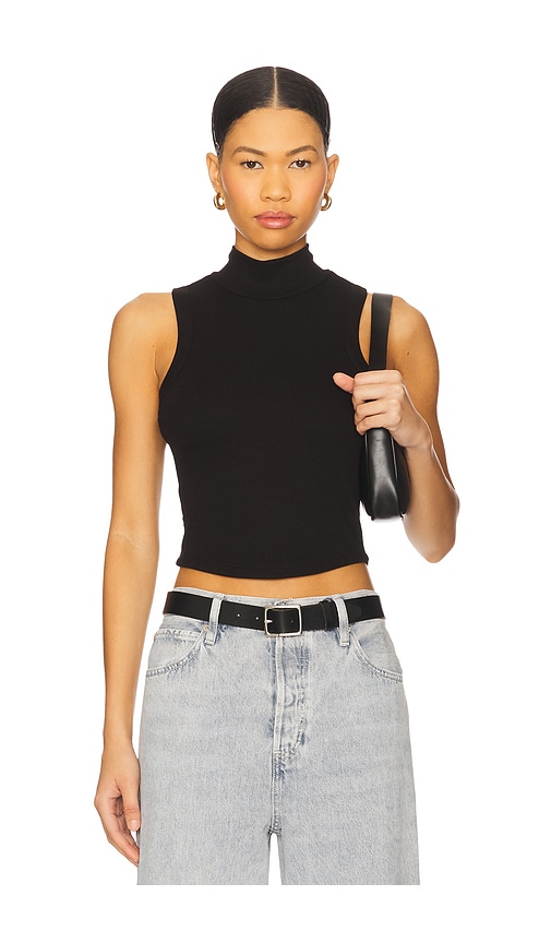 Lna Detra Mockneck Tank Top In Black