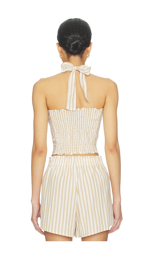  Lna Neckholder-top Lir In Tan,white. Größe S. Also In Xs, M, L, Xl. 