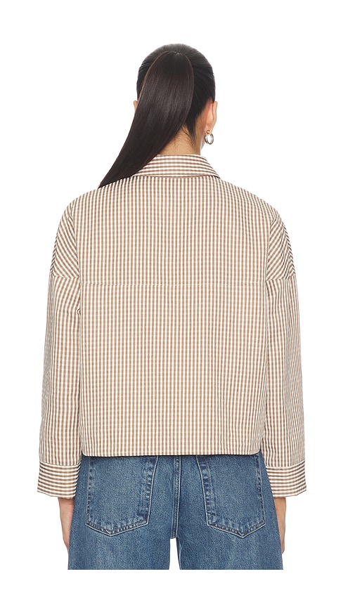  Lna Kayleigh Check Blouse In Brown. Size S. Also In Xs, M, L. 