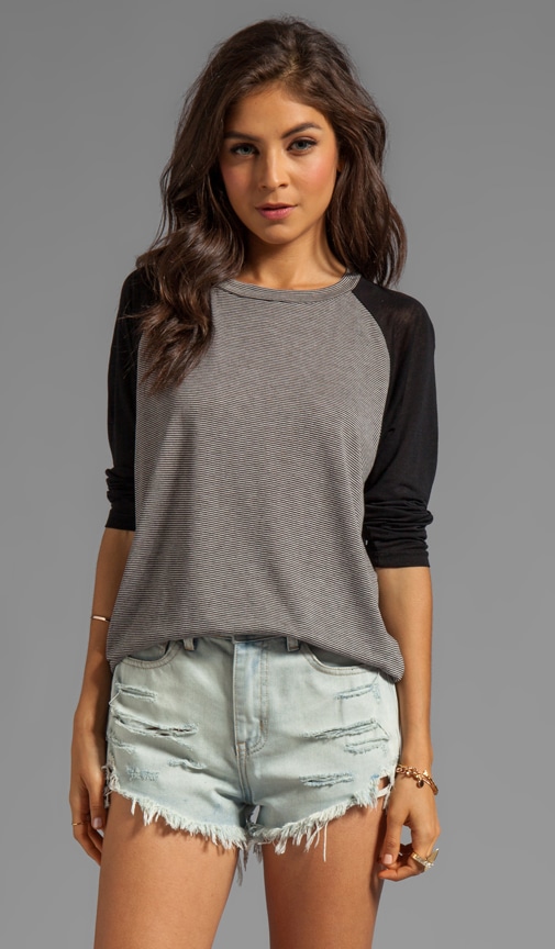 Striped Contrast Raglan Tee