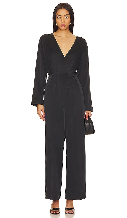 Lunya Silk Long Sleeve Jumpsuit In Black