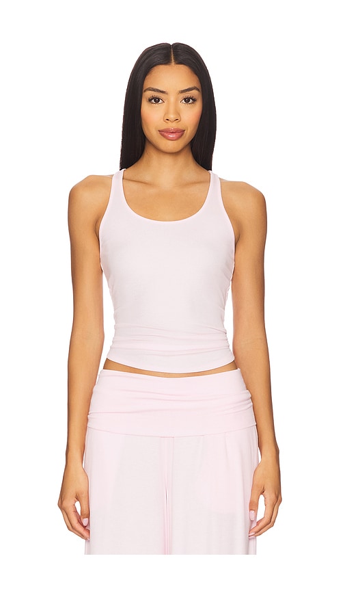 Curved Hem Tank in Pink. - size XL (also in L, M, S, XS)