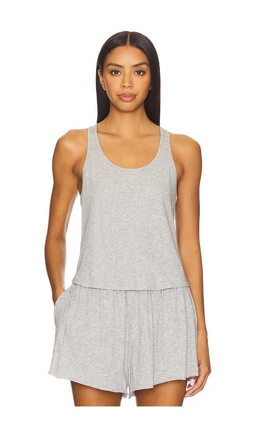 Curved Hem Tank in Light Grey. - size XL (also in L, M, S, XS)