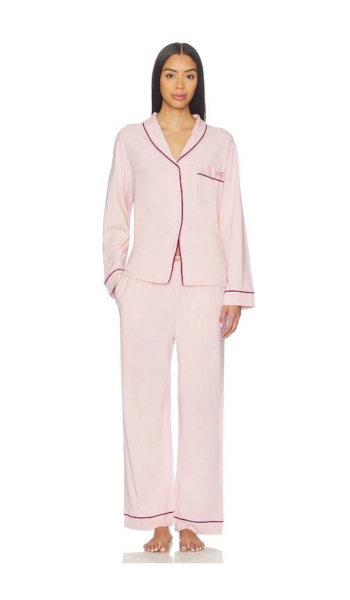 Lunya Slumberknit Button Down Pant Set In Pink