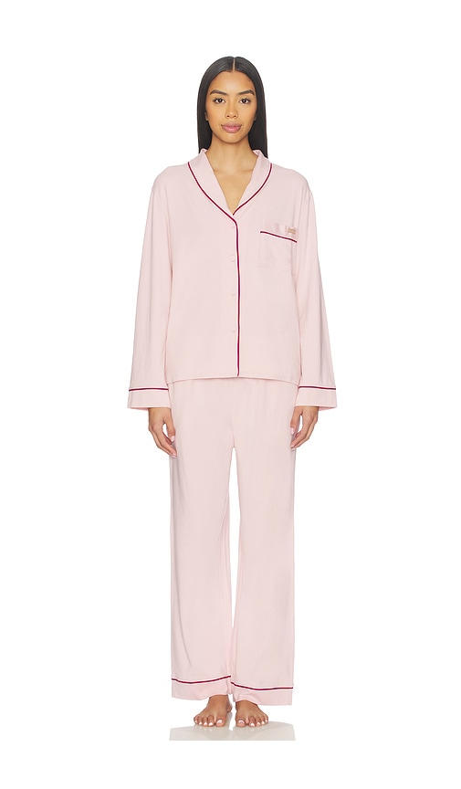 Lunya Slumberknit Button Down Pant Set In Pink