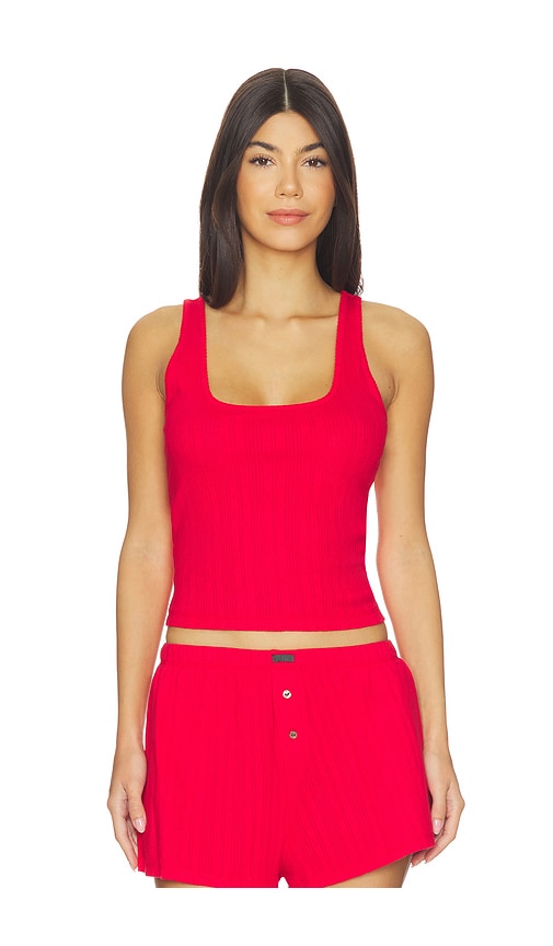 LUNYA Pointelle Scoop Neck Tank