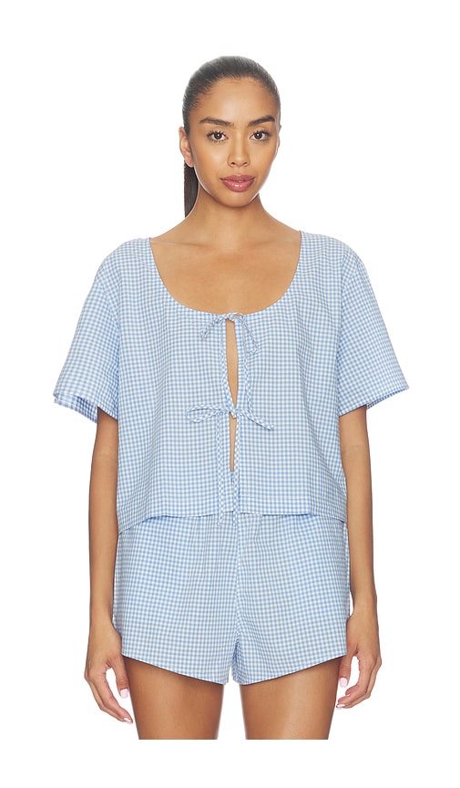 LUNYA Airy Cotton Tie Front Top