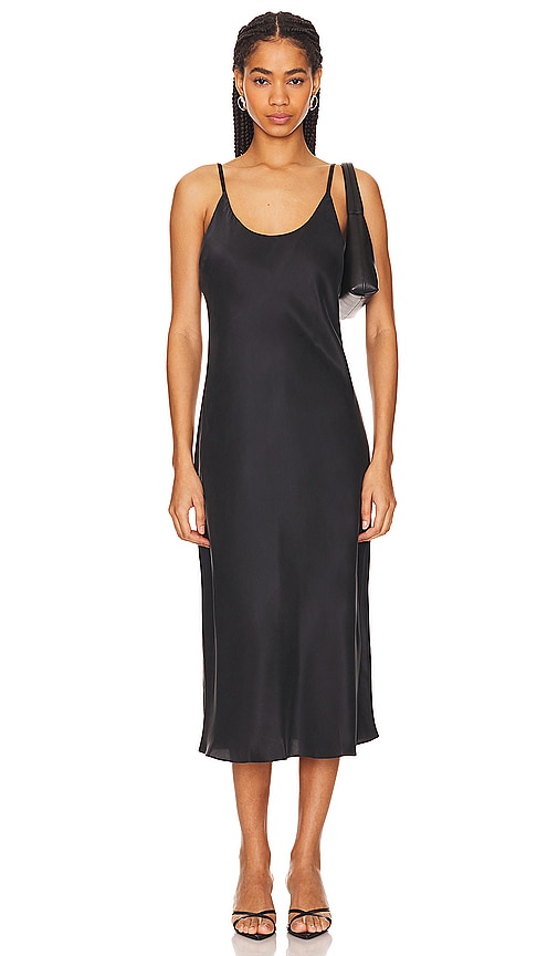 Shop Lunya Washable Silk Bias Slip Dress In Immersed Black