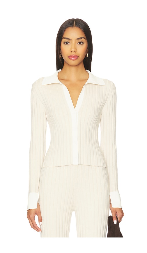 Lunya Cozy Cotton Silk Ribbed Button Up In White