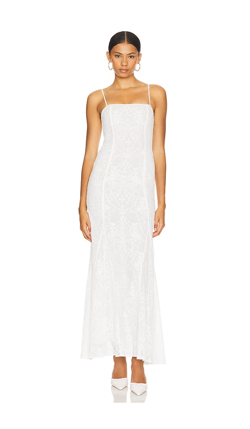 Shop Loba Caesarea Embroidered Maxi Dress In Ivory