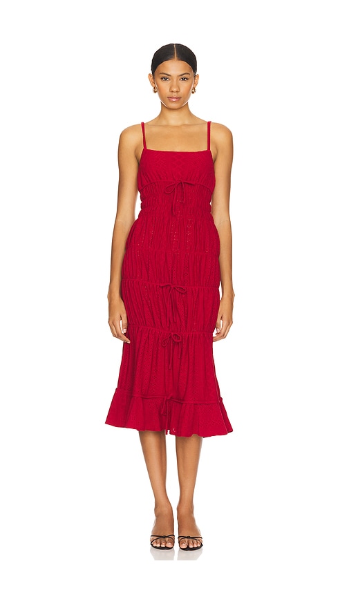 Shop Loba Manresa Midi Dress In Red