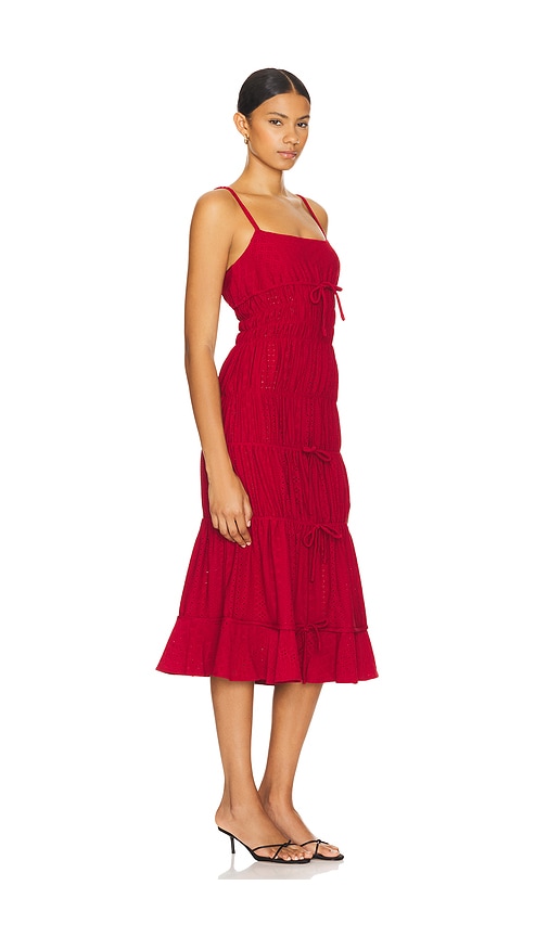 Shop Loba Manresa Midi Dress In Red